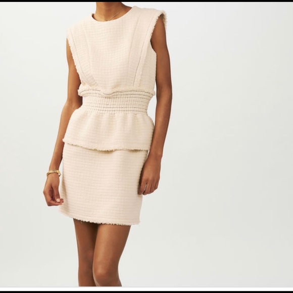 maje white tweed dress
